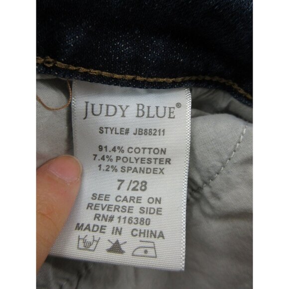 Judy Jeans 7 Blue Capri Fit Denim Grunge Distressed Pants Juniors - Picture 12 of 13